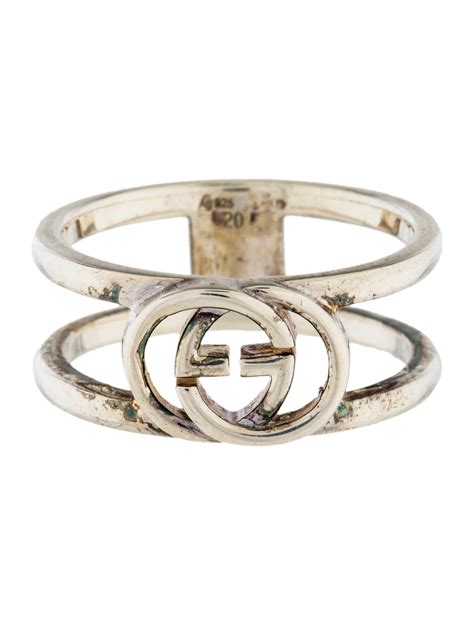 gucci ring gg silver|gucci interlocking ring silver.